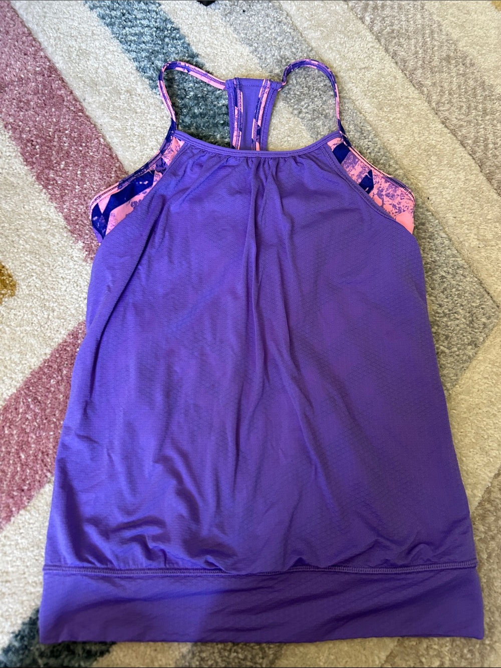Ivivva Purple Tank with Pink & Navy Racerback Accents